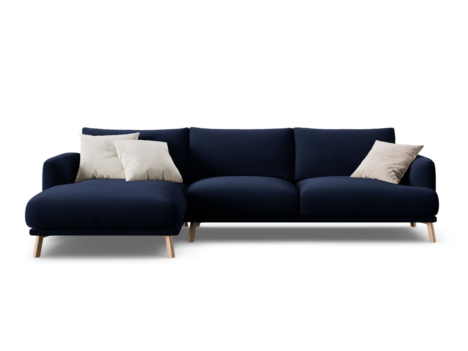 Naomi Corner Sofa, 4 Seats, 285x170 cm — Royal Blue / Left