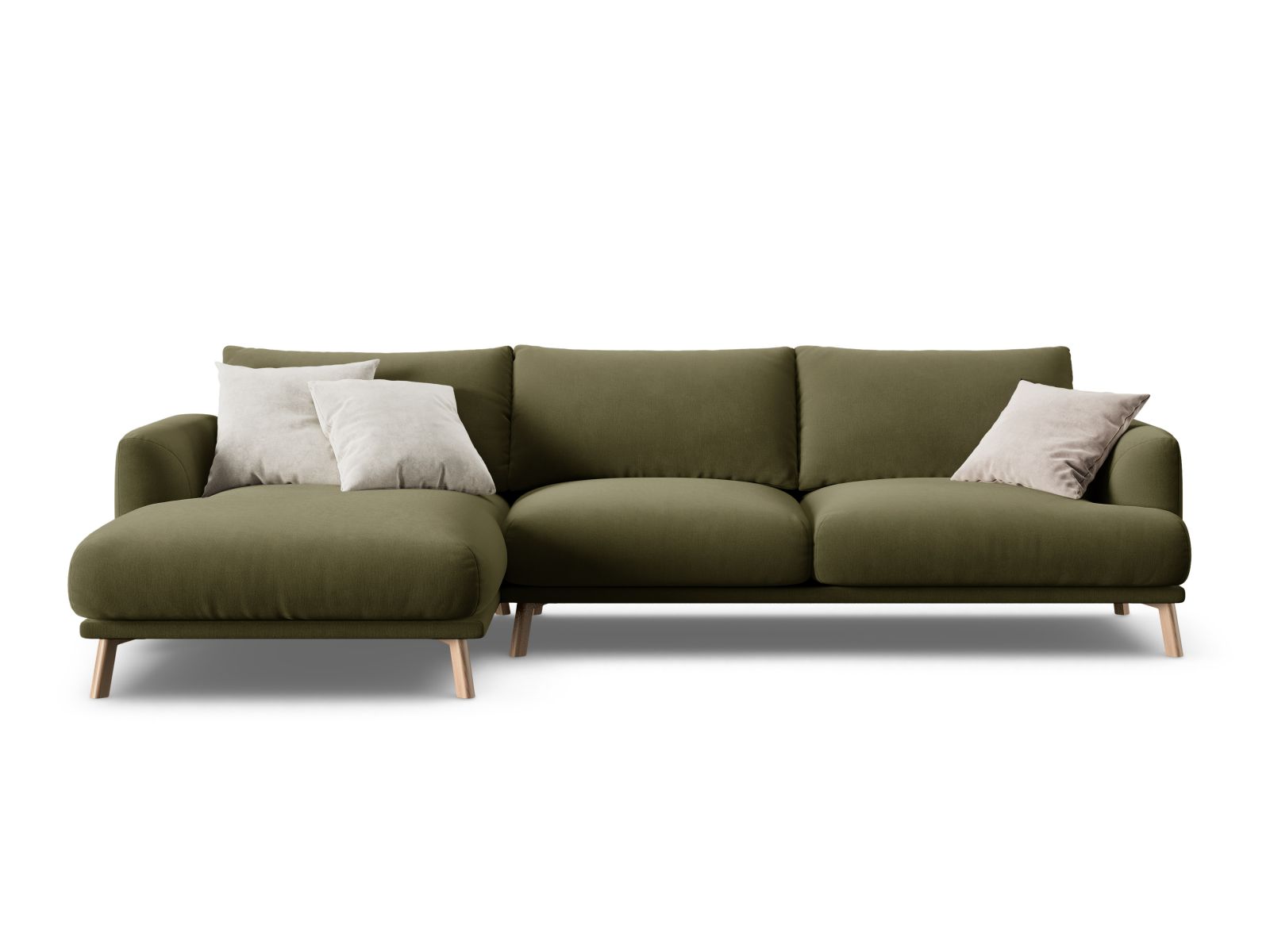 Naomi Corner Sofa, 4 Seats, 285x170 cm — Green / Left