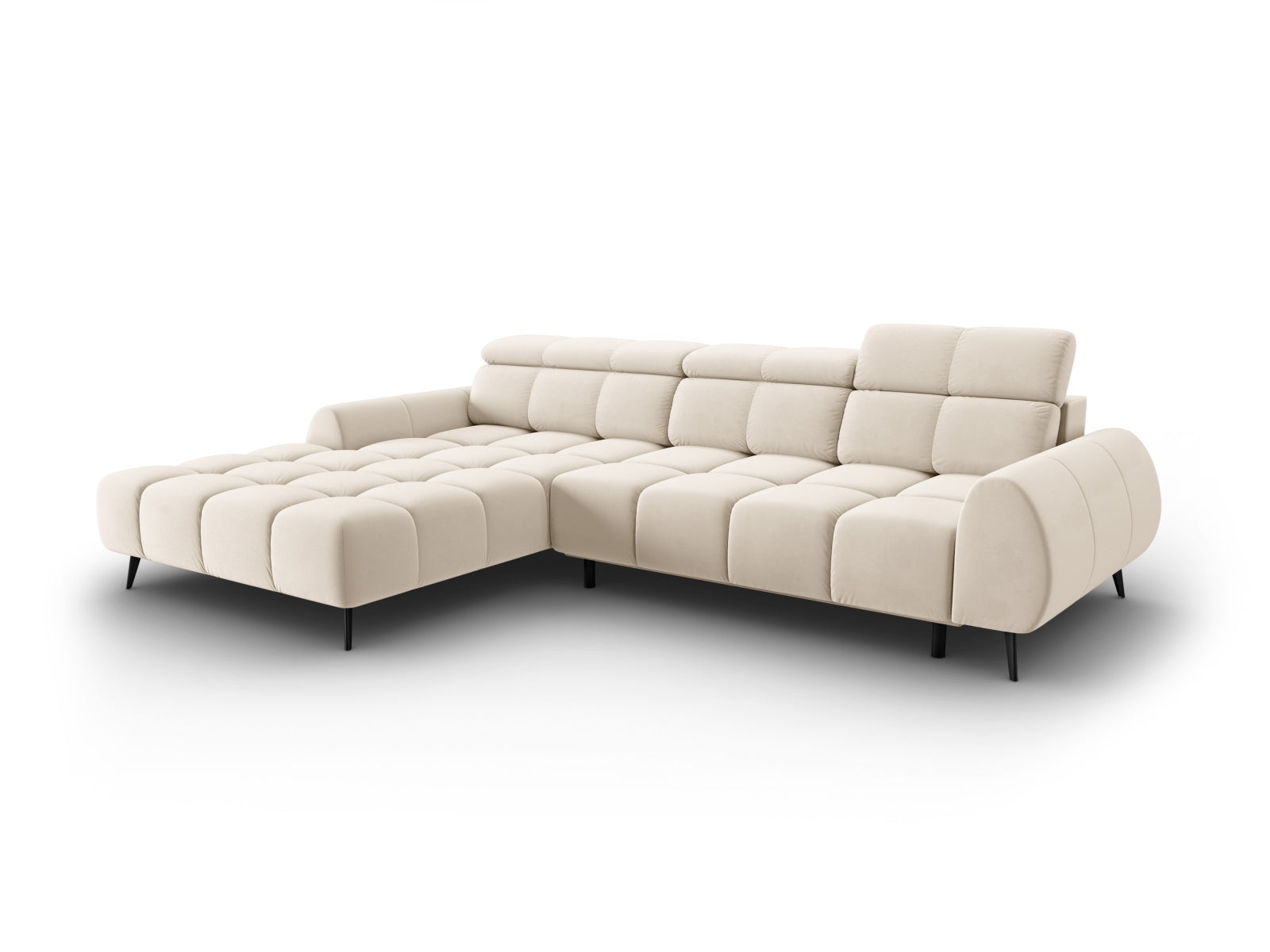 Alyse Electric Corner Sofa, 5 Seats, 295x188 cm — Light Beige / Left