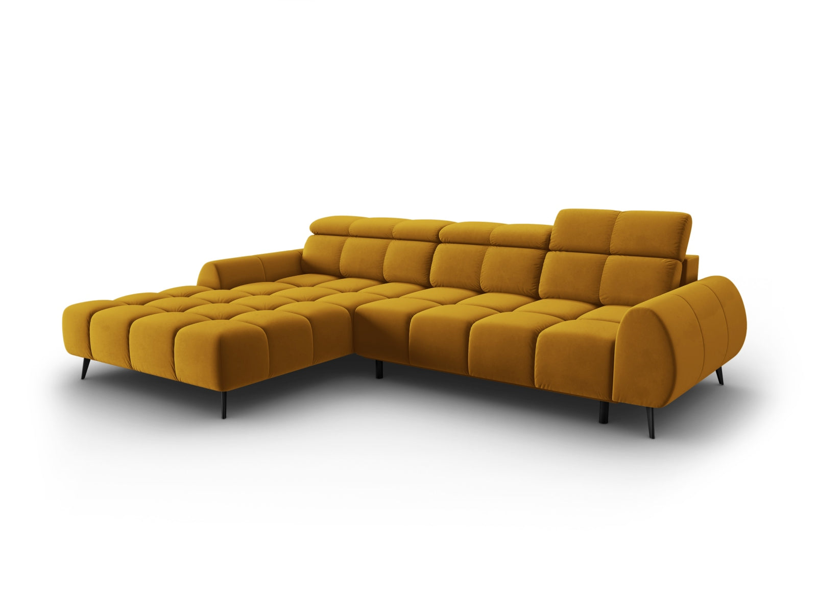Alyse Electric Corner Sofa, 5 Seats, 295x188 cm — Yellow / Left