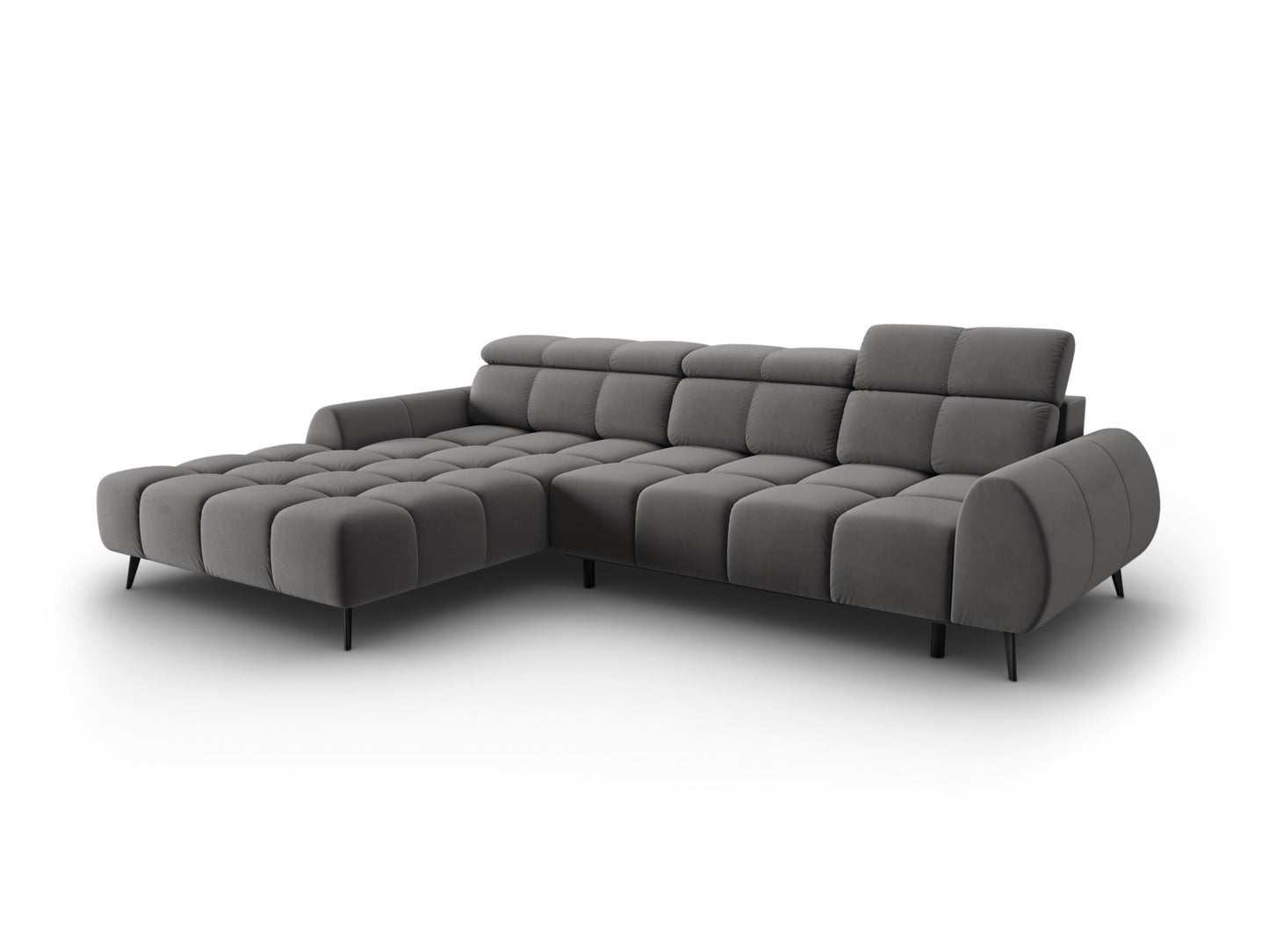 Ecksofa Samt Schwarz Alyse — Light Grey
