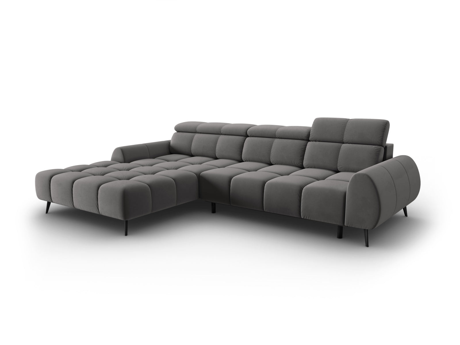 Alyse Electric Corner Sofa, 5 Seats, 295x188 cm — Light Grey / Left