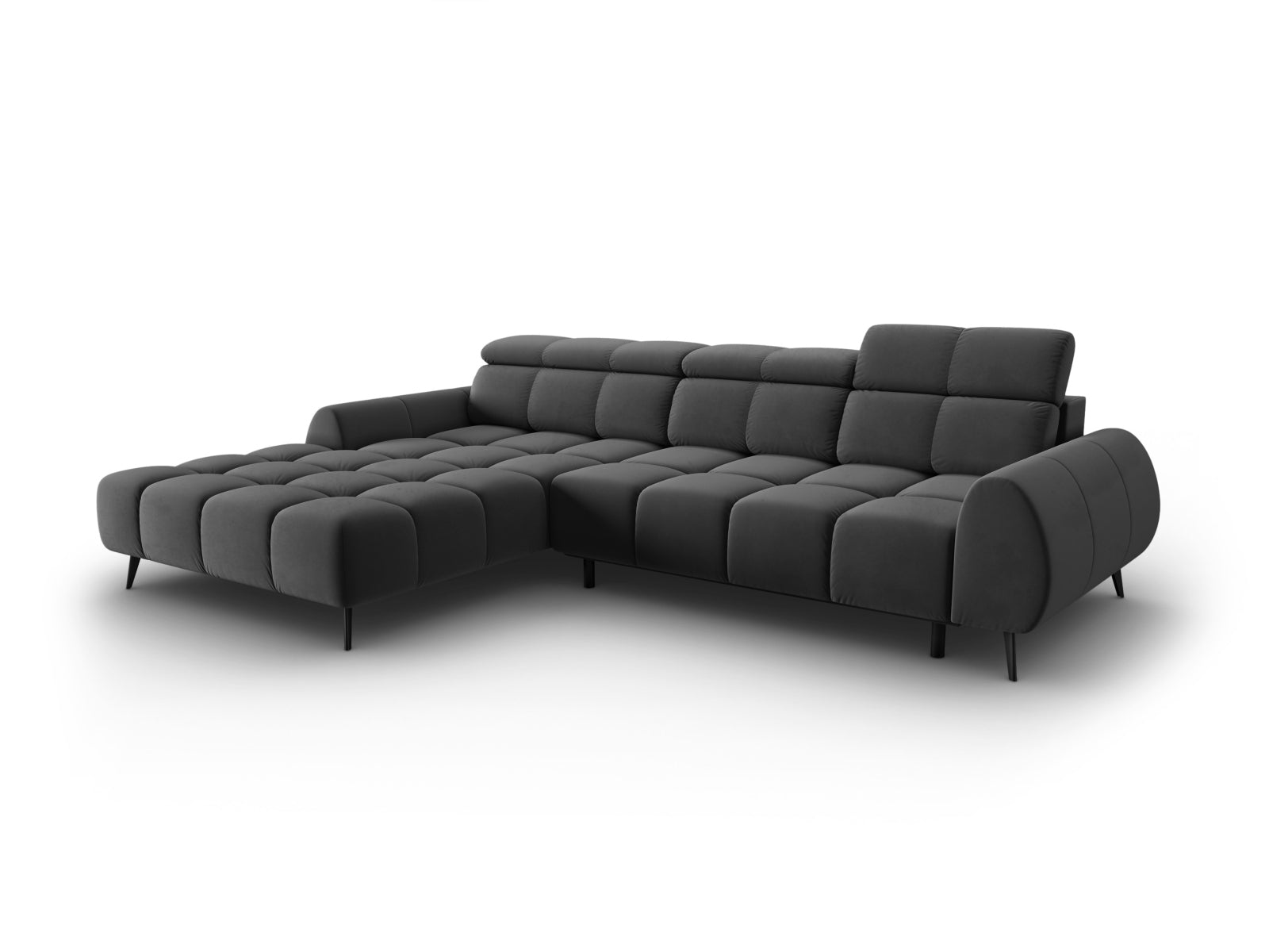 Alyse Electric Corner Sofa, 5 Seats, 295x188 cm — Grey / Left