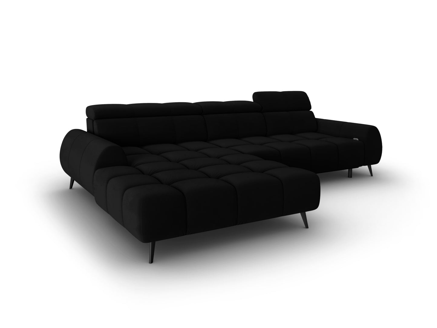 Ecksofa Samt Schwarz Alyse — Maße und Details
