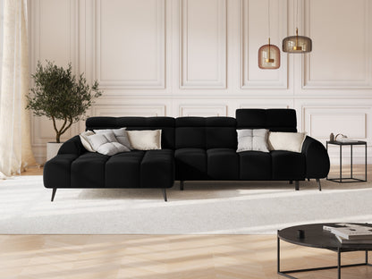 Ecksofa Samt Schwarz Alyse — Wohnbeispiel