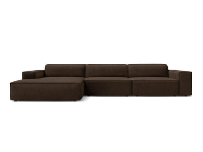 Ecksofa Samt Schwarz Jodie — Dark Brown