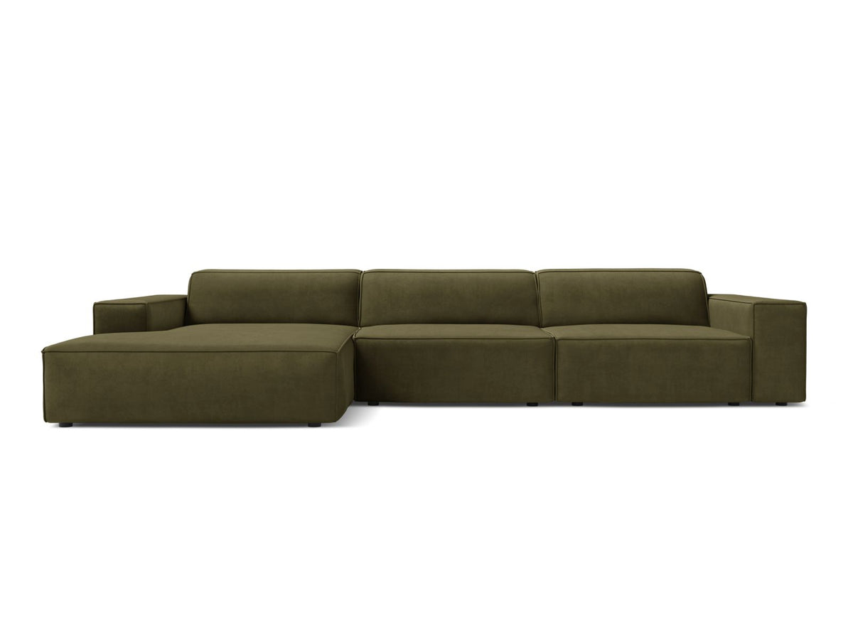 Jodie Corner Sofa, 4 Seats, 284x162 cm — Green / Left