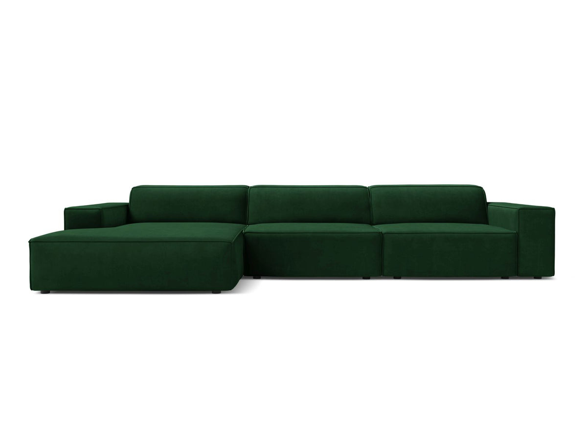 Jodie Corner Sofa, 4 Seats, 284x162 cm — Bottle Green / Left