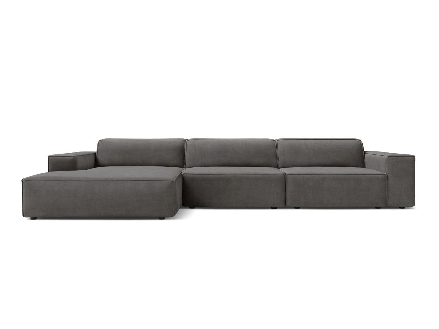Ecksofa Samt Schwarz Jodie — Light Grey