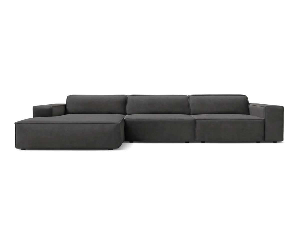 Jodie Corner Sofa, 4 Seats, 284x162 cm — Grey / Left