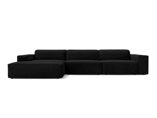 Jodie Corner Sofa, 4 Seats, 284x162 cm — Black / Left