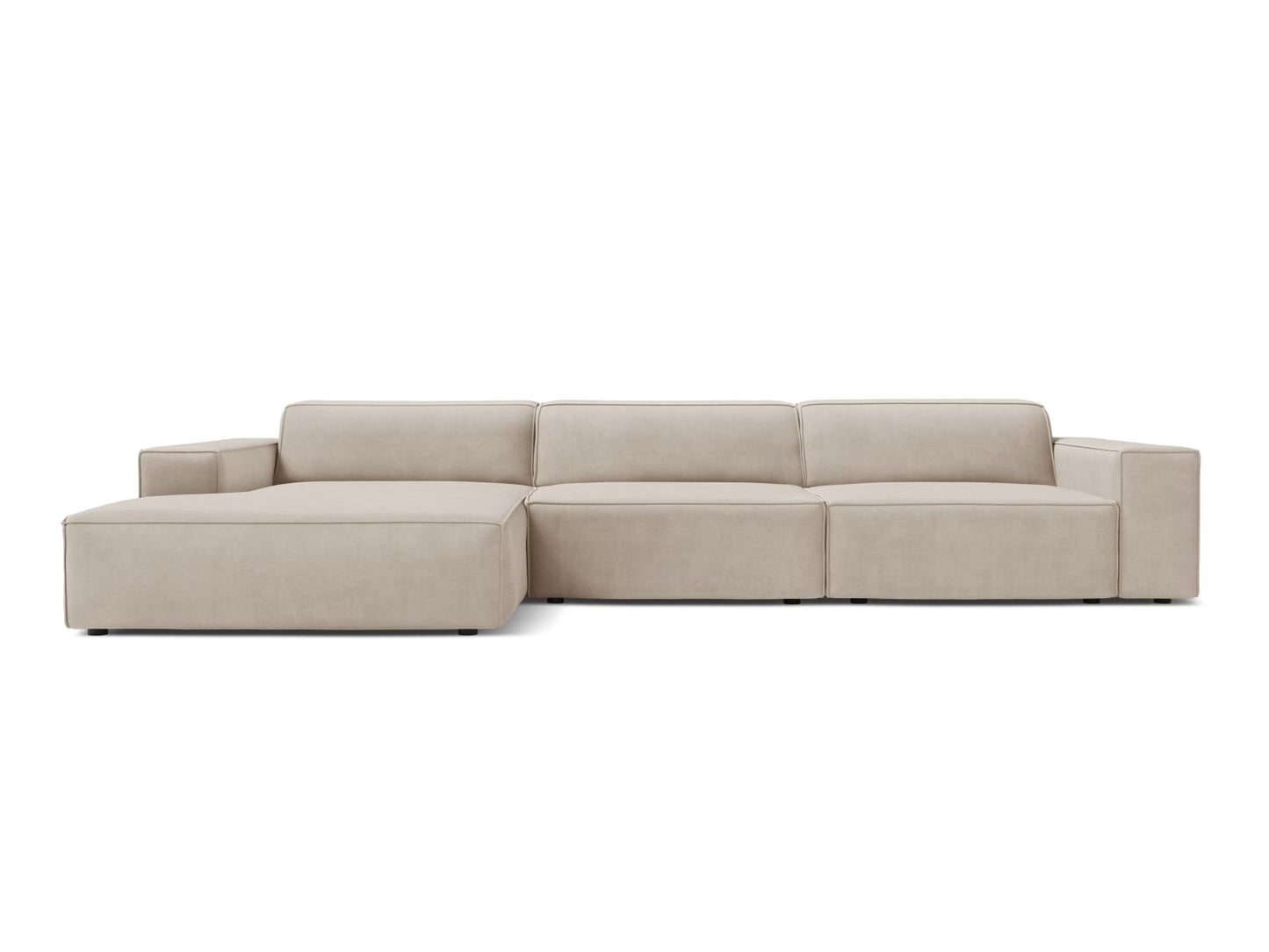 Ecksofa Samt Schwarz Jodie — Dark Beige