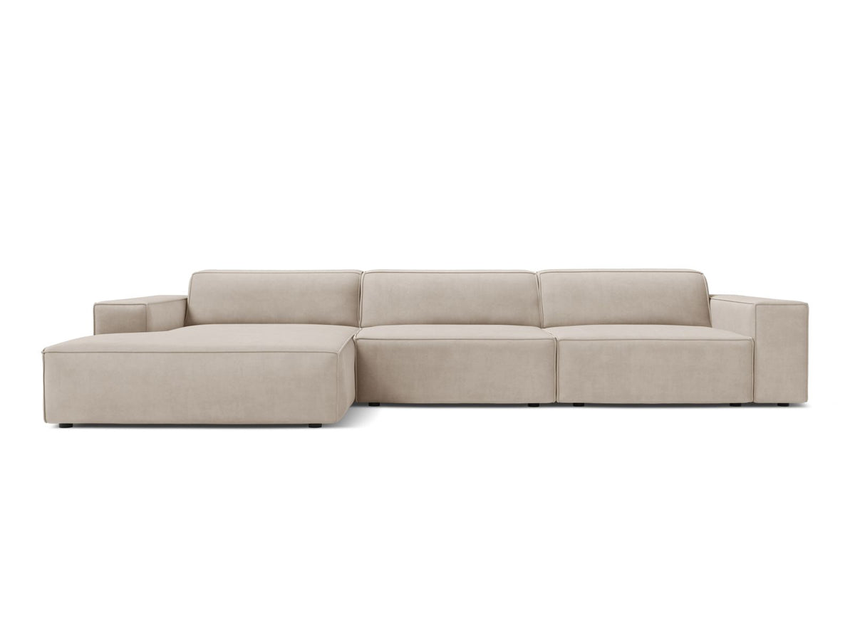 Jodie Corner Sofa, 4 Seats, 284x162 cm — Dark Beige / Left