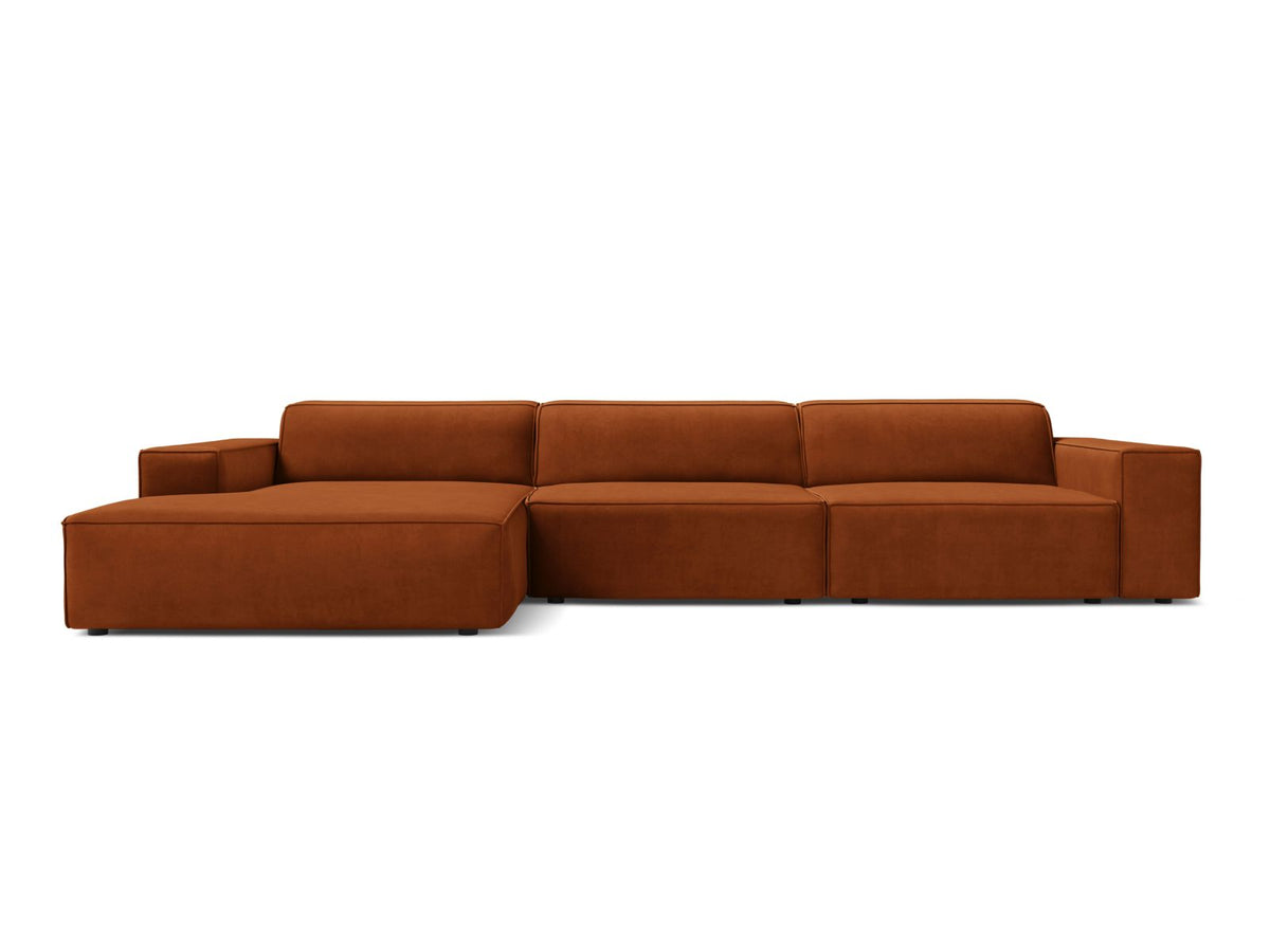 Jodie Corner Sofa, 4 Seats, 284x162 cm — Terracotta / Left