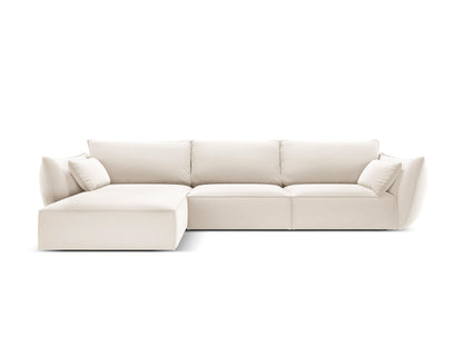 Ecksofa Samt Schwarz Kaelle — Light Beige
