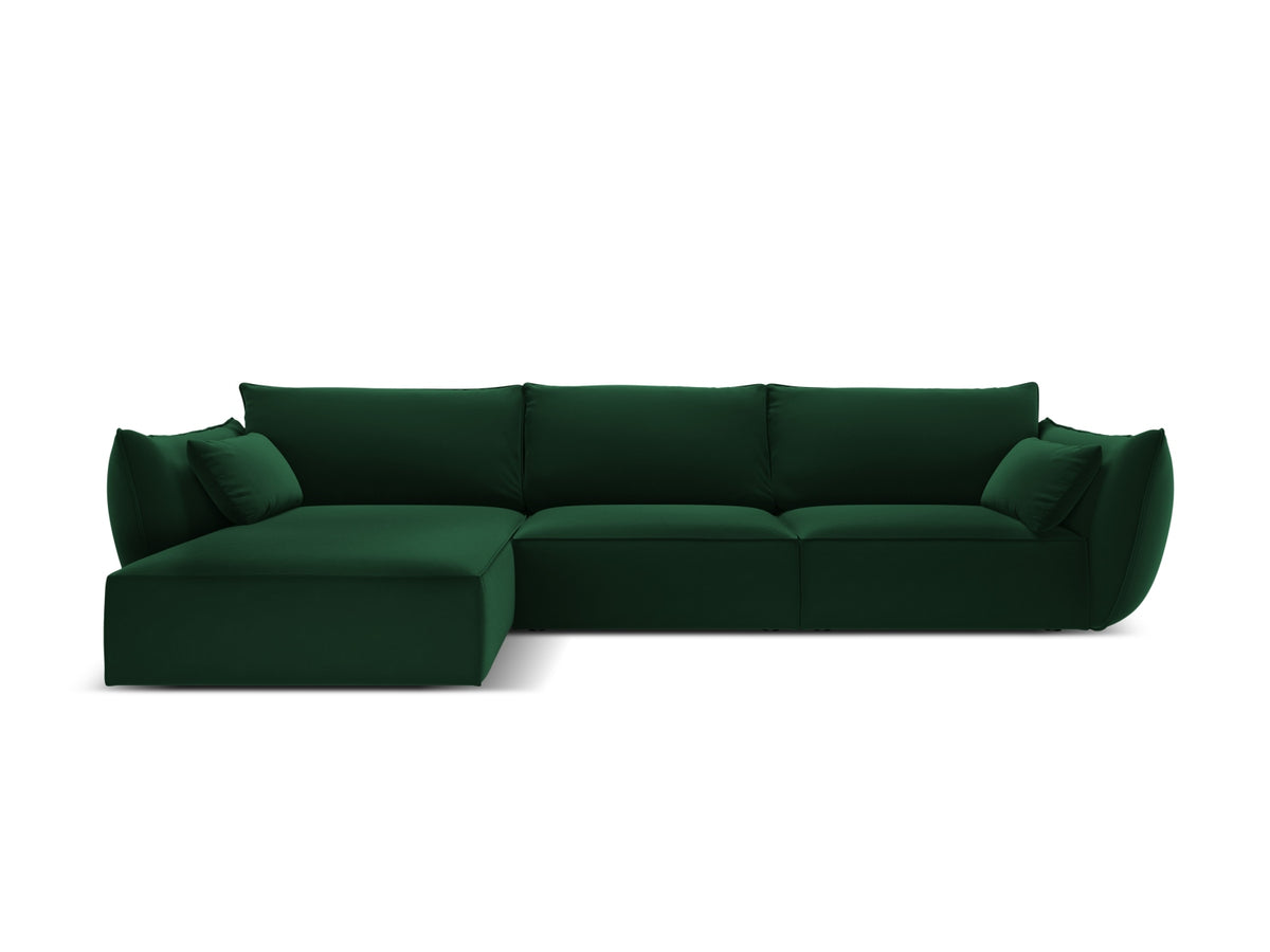 Kaelle Corner Sofa, 4 Seats, 308x171 cm — Bottle Green / Left