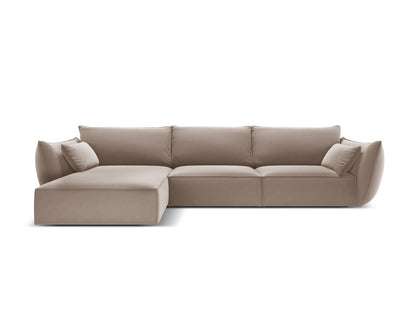 Ecksofa Samt Schwarz Kaelle — Cappuccino