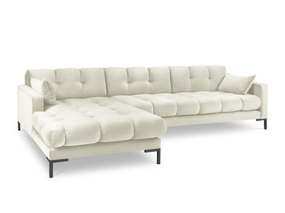Ecksofa Samt Schwarz Mamaia — Bottle Green