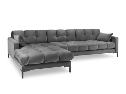 Ecksofa Samt Schwarz Mamaia — Light Beige