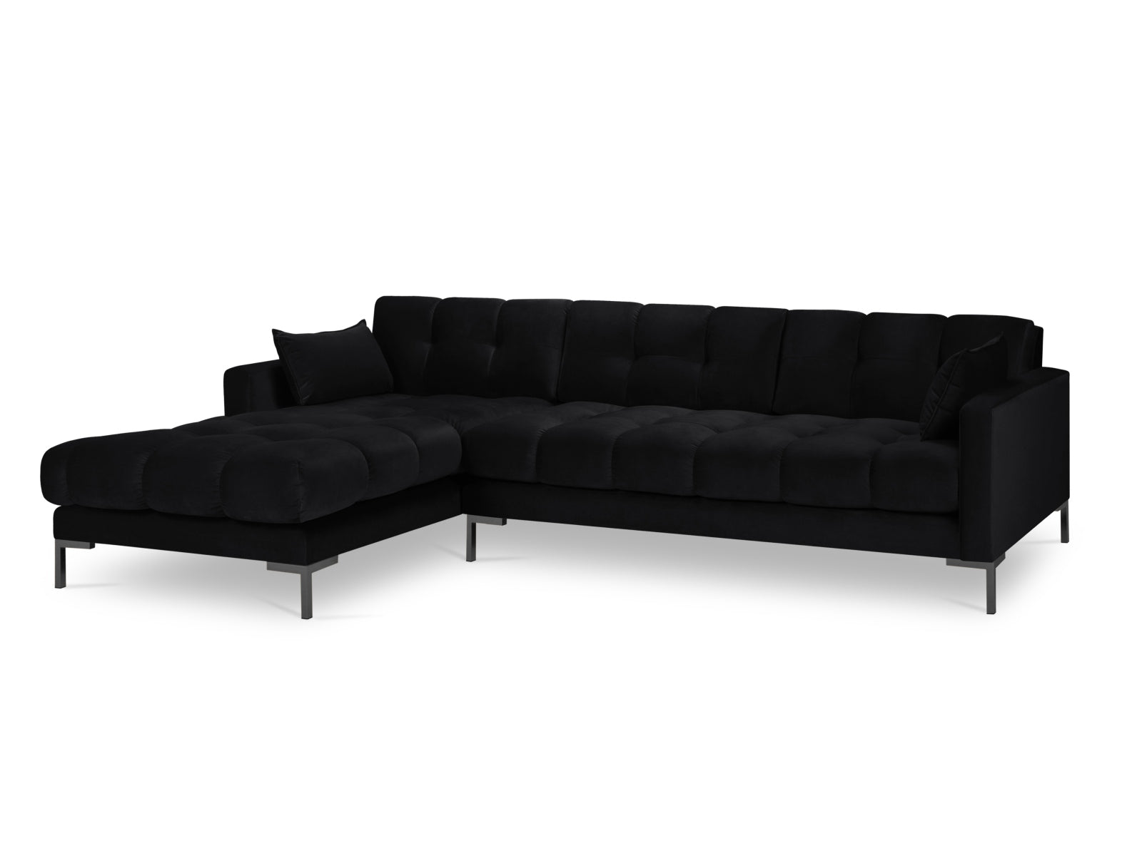 Ecksofa Samt Schwarz Mamaia — Black