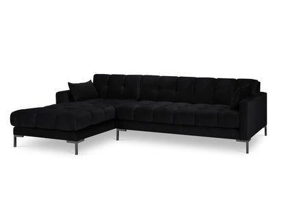 Ecksofa Samt Schwarz Mamaia — Black