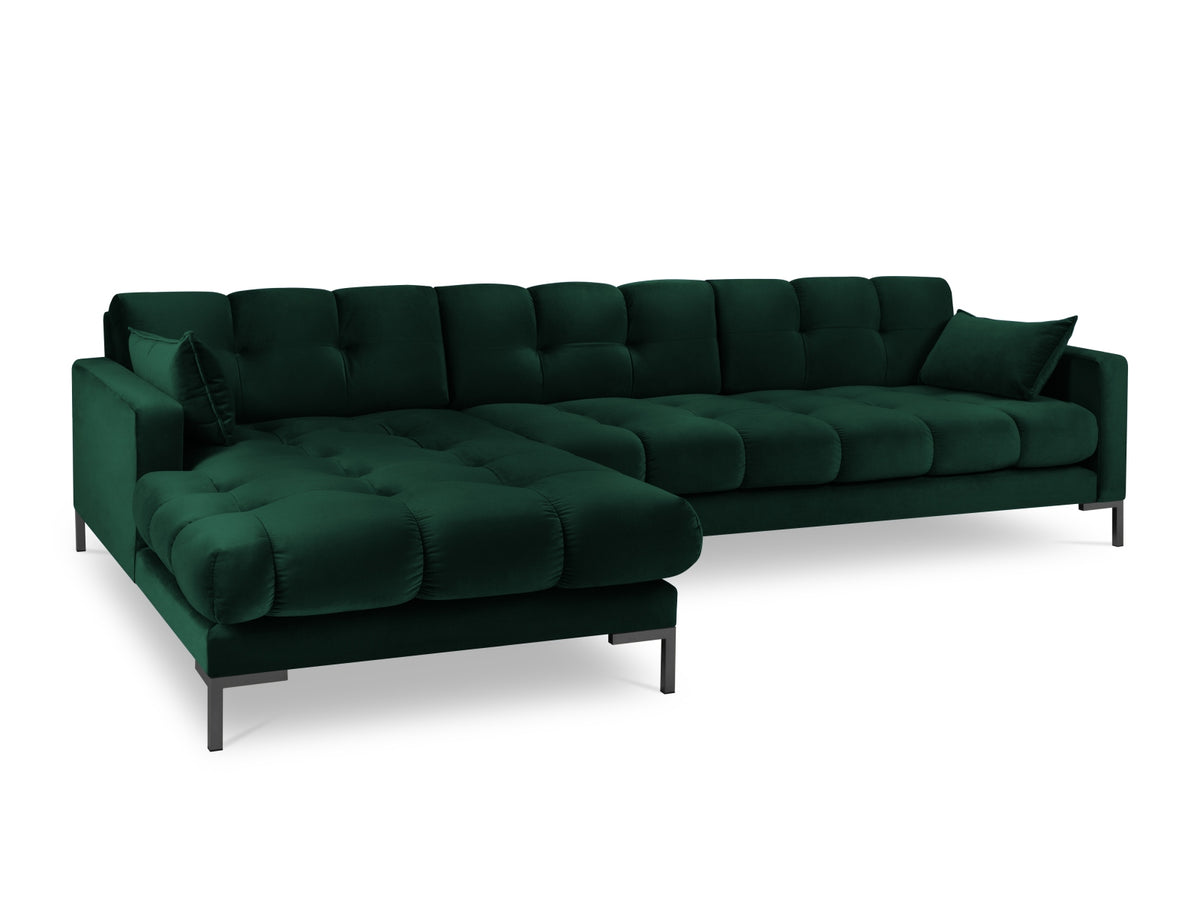 Mamaia Corner Sofa, 5 Seats, 293x185 cm — Bottle Green / Left