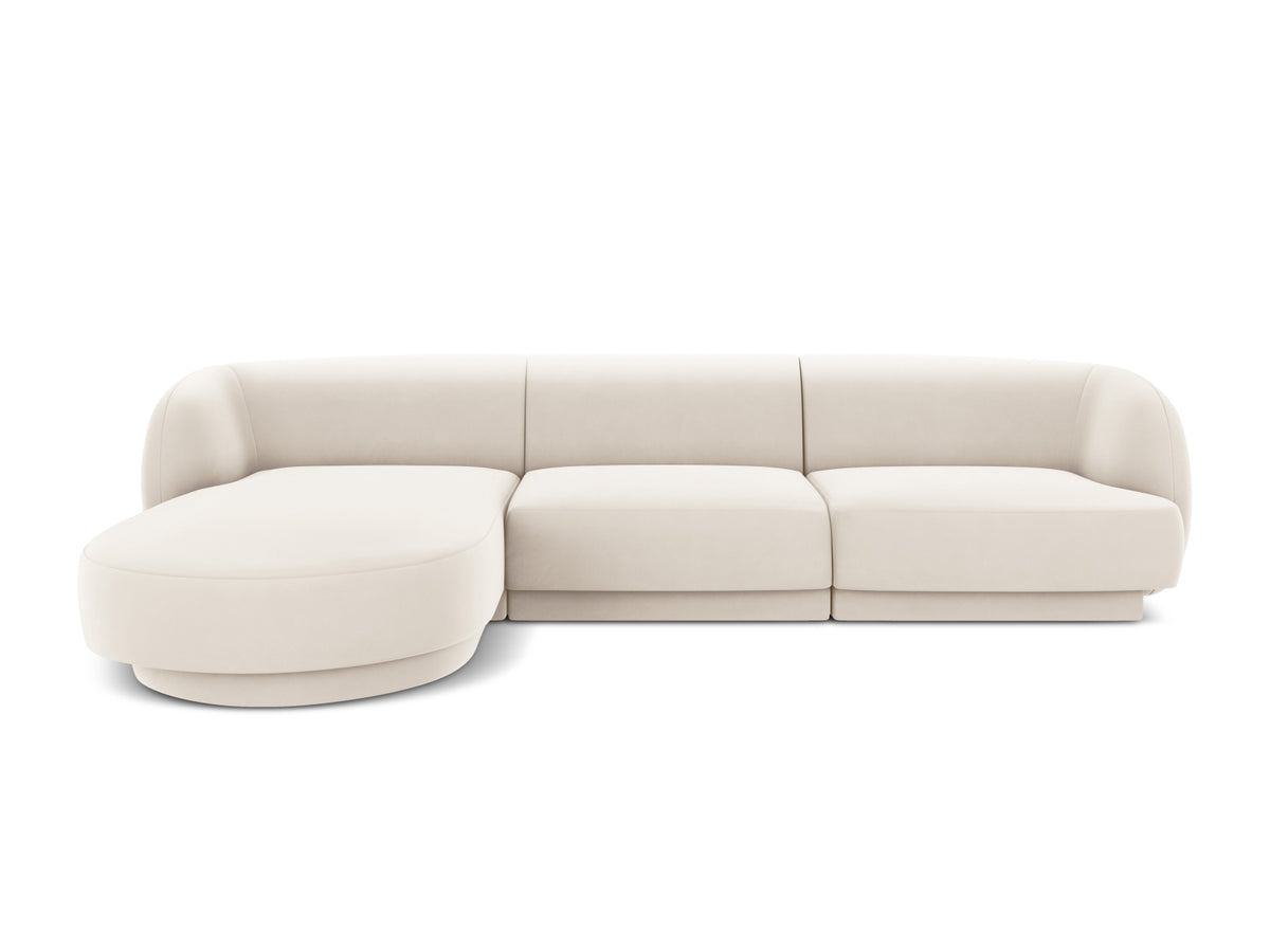 Miley Corner Sofa, 4 Seats, 255x156 cm — Light Beige / Left