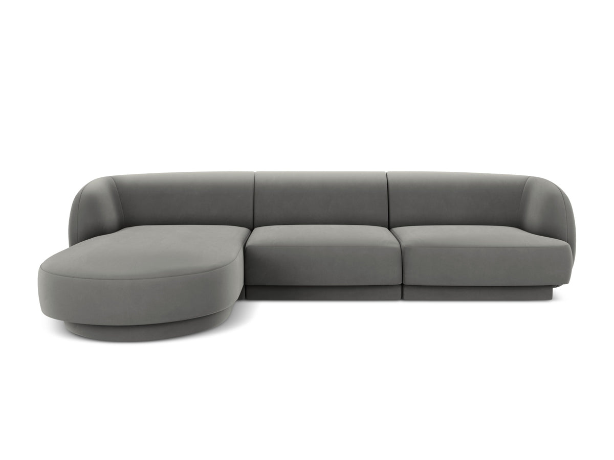 Miley Corner Sofa, 4 Seats, 255x156 cm — Light Grey / Left