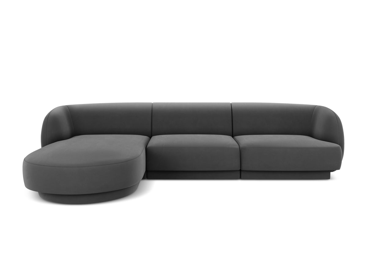 Miley Corner Sofa, 4 Seats, 255x156 cm — Grey / Left