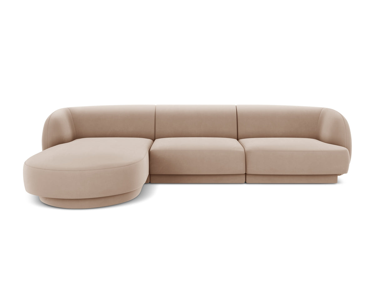 Miley Corner Sofa, 4 Seats, 255x156 cm — Cappuccino / Left