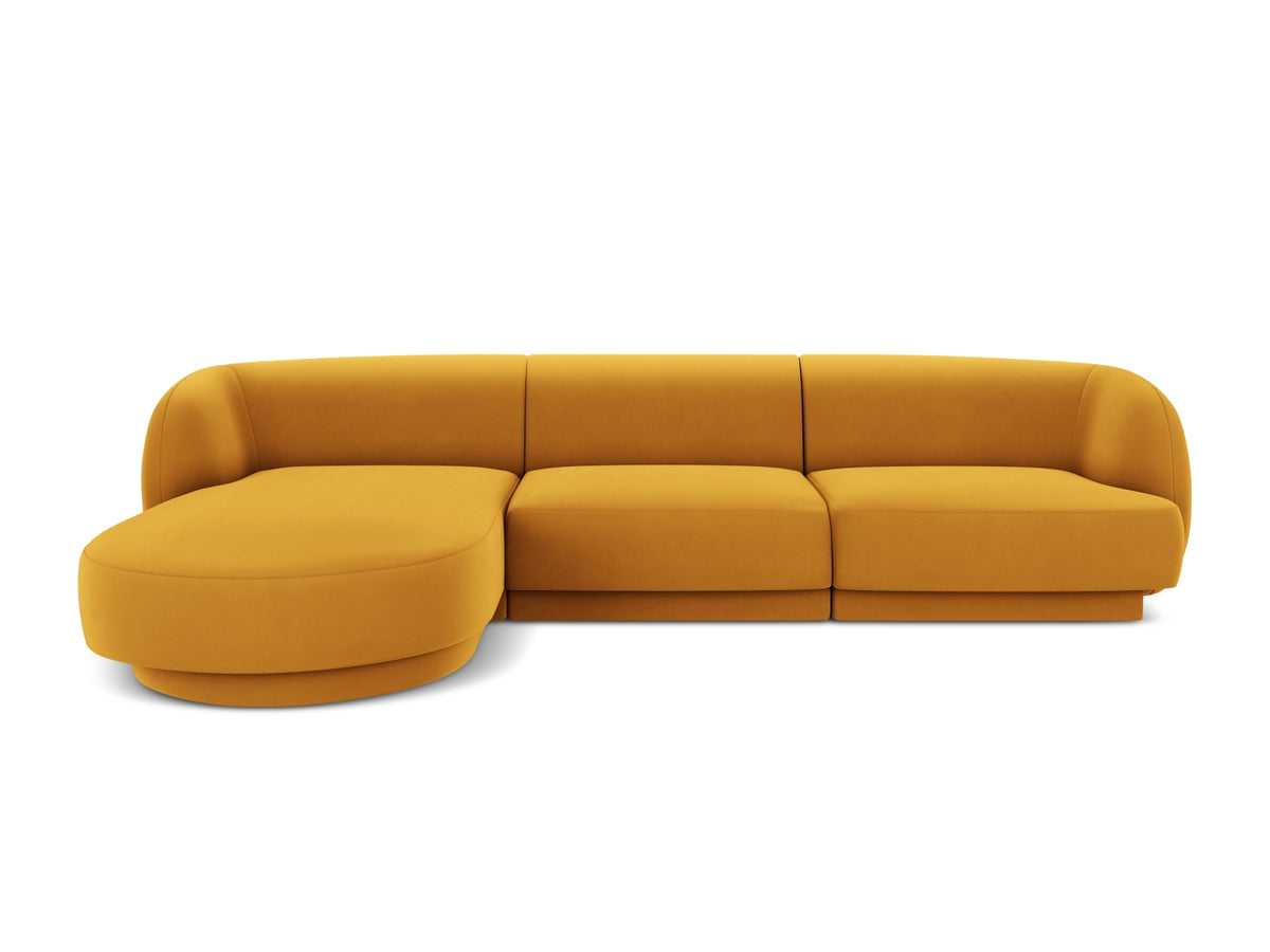 Miley Corner Sofa, 4 Seats, 255x156 cm — Yellow / Left