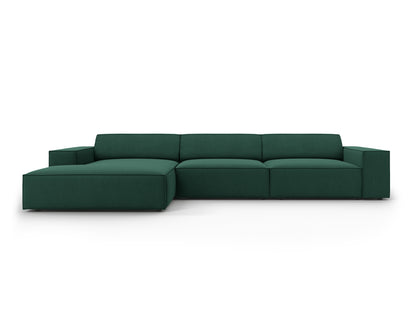 Ecksofa Strukturstoff Schwarz Jodie — Green
