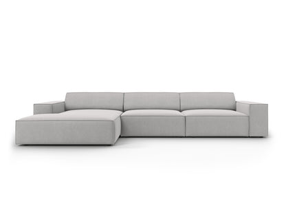Ecksofa Strukturstoff Schwarz Jodie — Light Grey