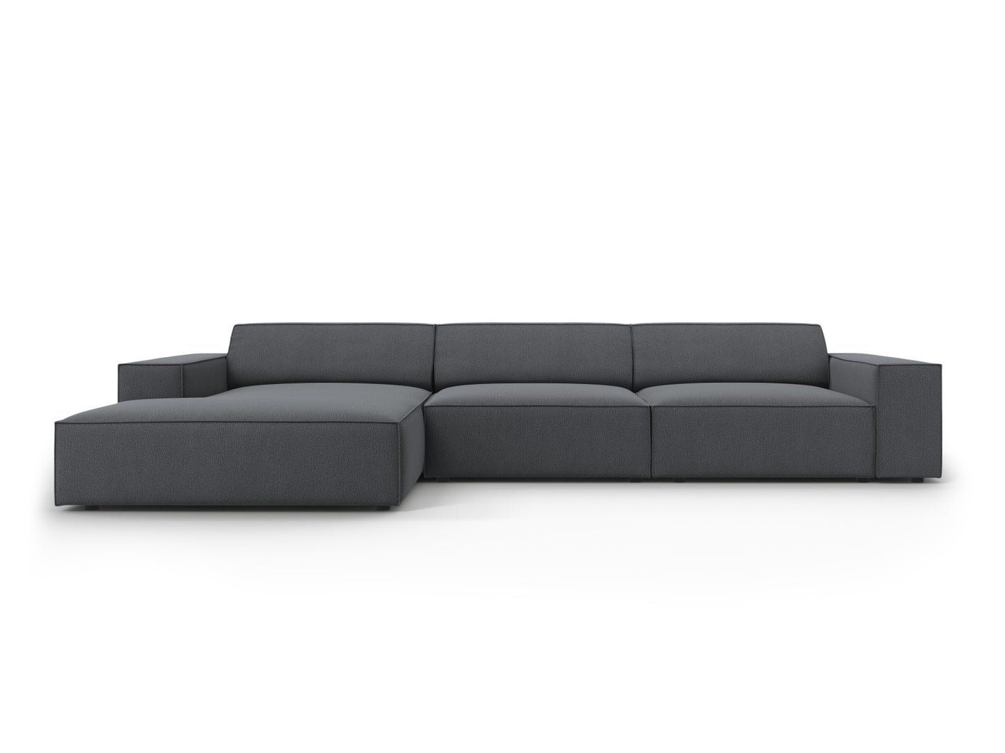 Ecksofa Strukturstoff Schwarz Jodie — Dark Grey
