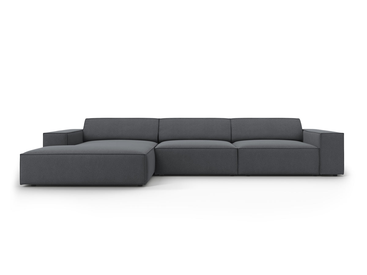 Jodie Corner Sofa, 4 Seats, 284x162 cm — Dark Grey / Left