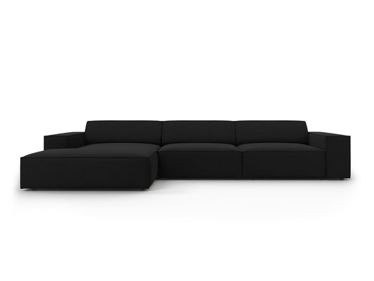 Jodie Corner Sofa, 4 Seats, 284x162 cm — Black / Left