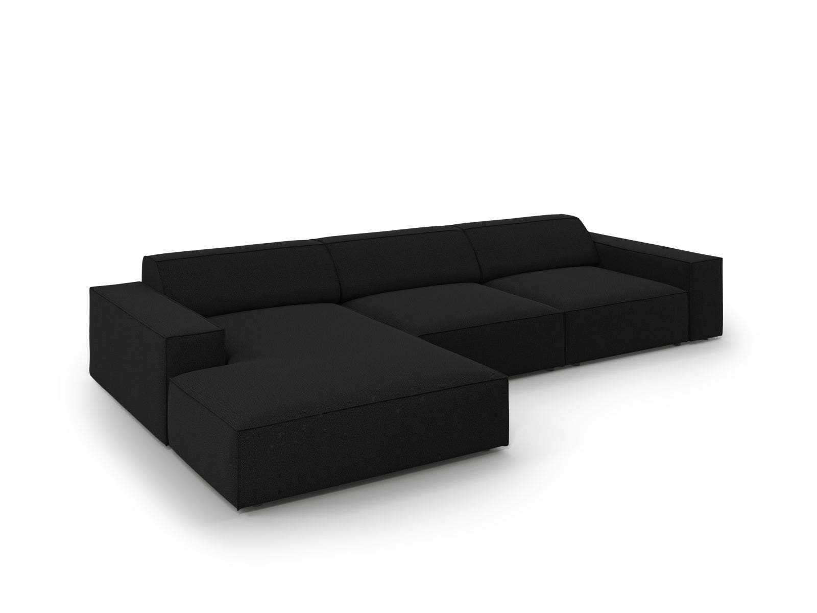Ecksofa Strukturstoff Schwarz Jodie — Maße und Details