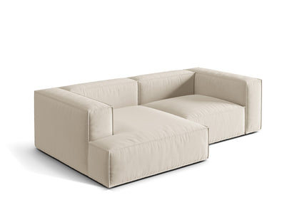 Ecksofa Samt Beige Nuria — Detailansicht