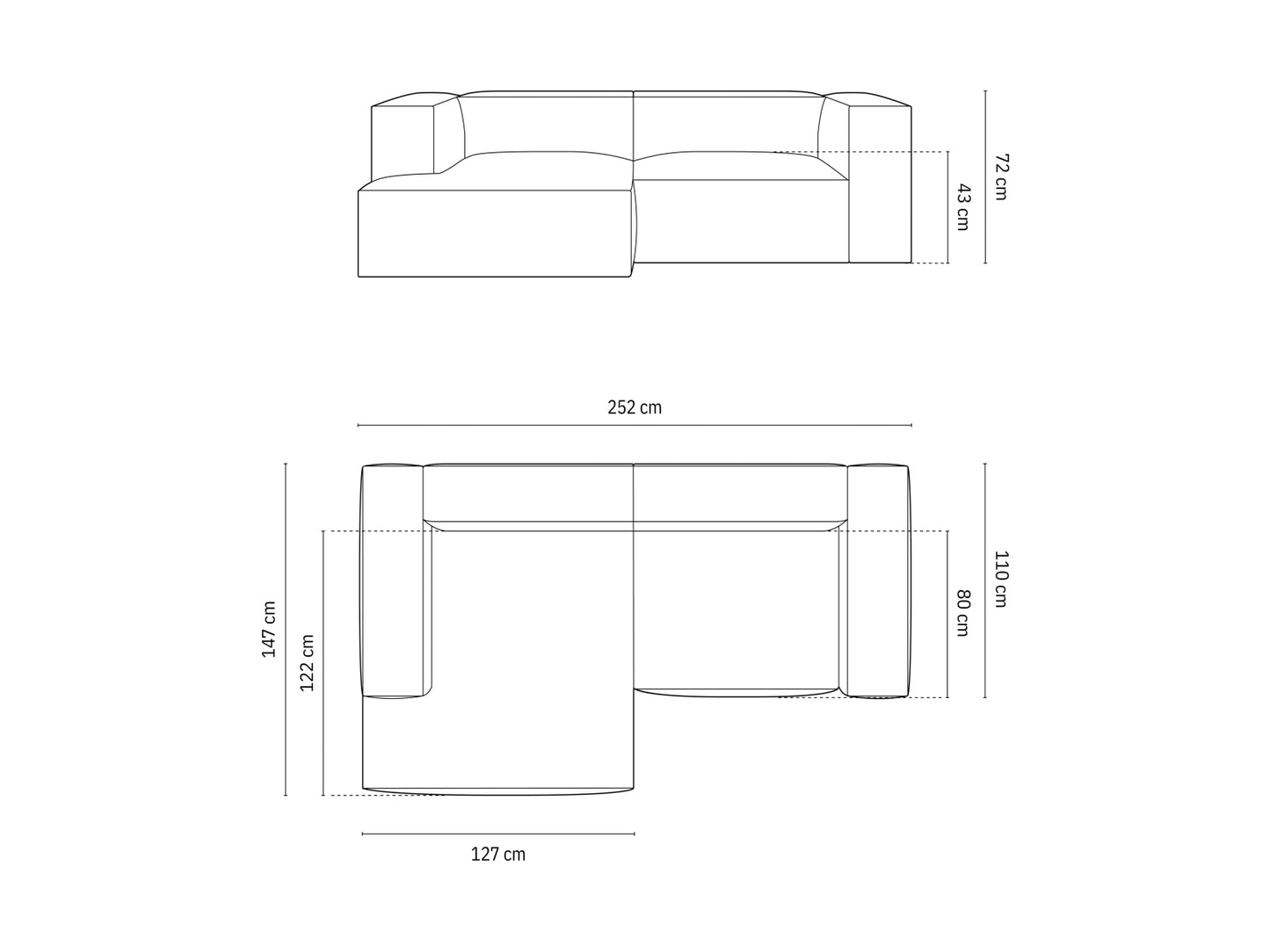 Ecksofa Samt Beige Nuria — Ansicht 5