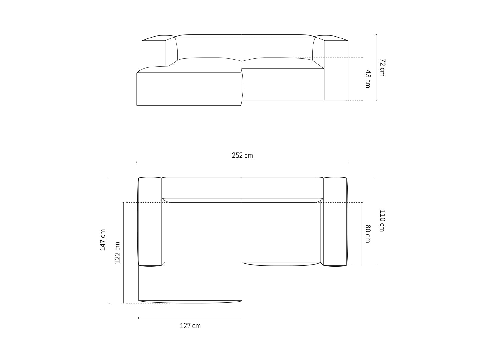Ecksofa Samt Beige Nuria — Ansicht 5