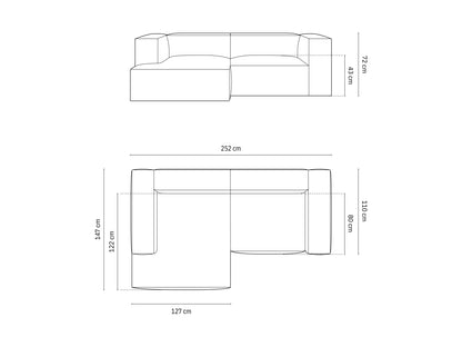 Ecksofa Samt Beige Nuria — Ansicht 5