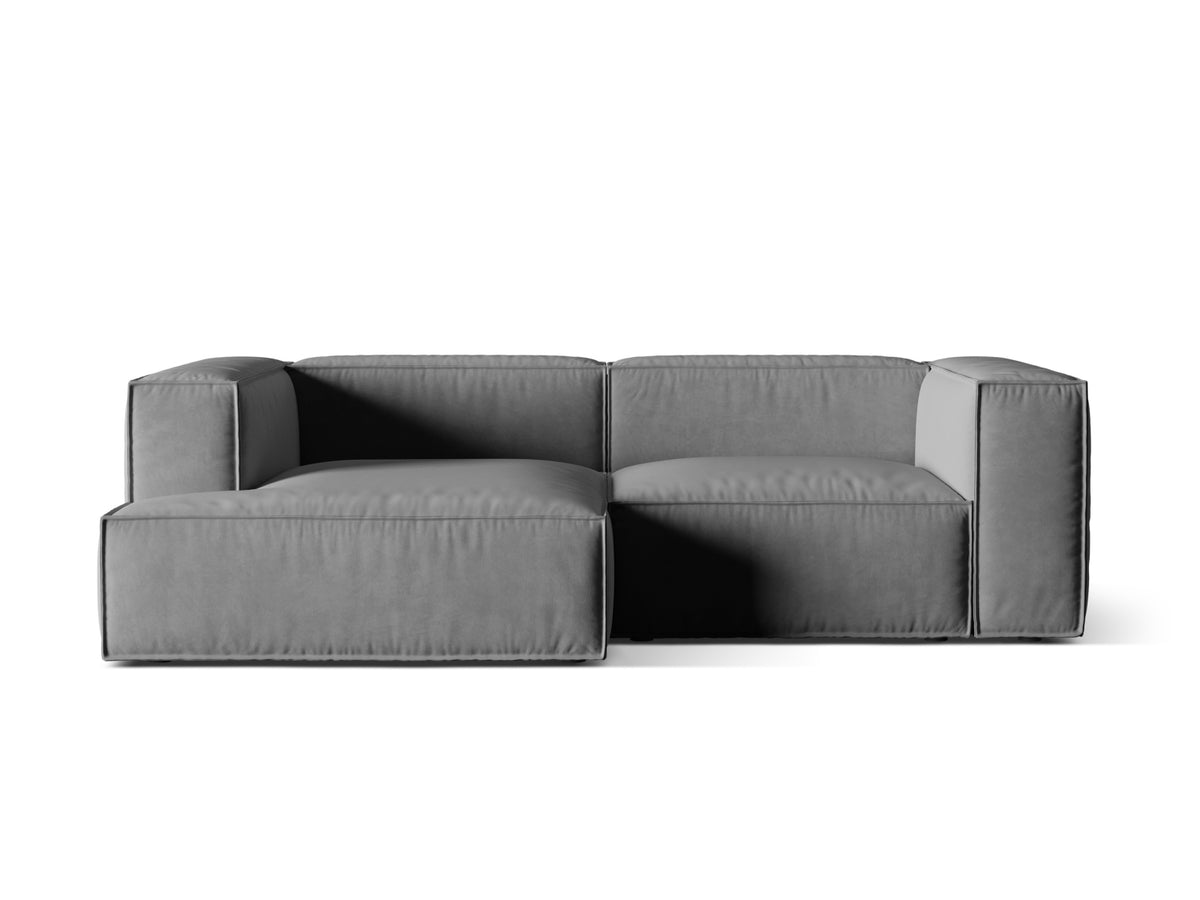 Nuria Modular Corner Sofa, 3 Seats, 252x147 cm — Grey / Left
