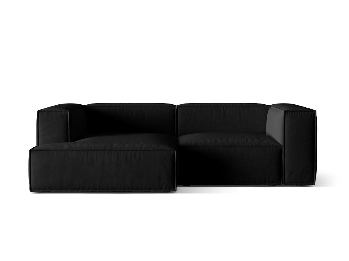 Nuria Modular Corner Sofa, 3 Seats, 252x147 cm — Black / Left