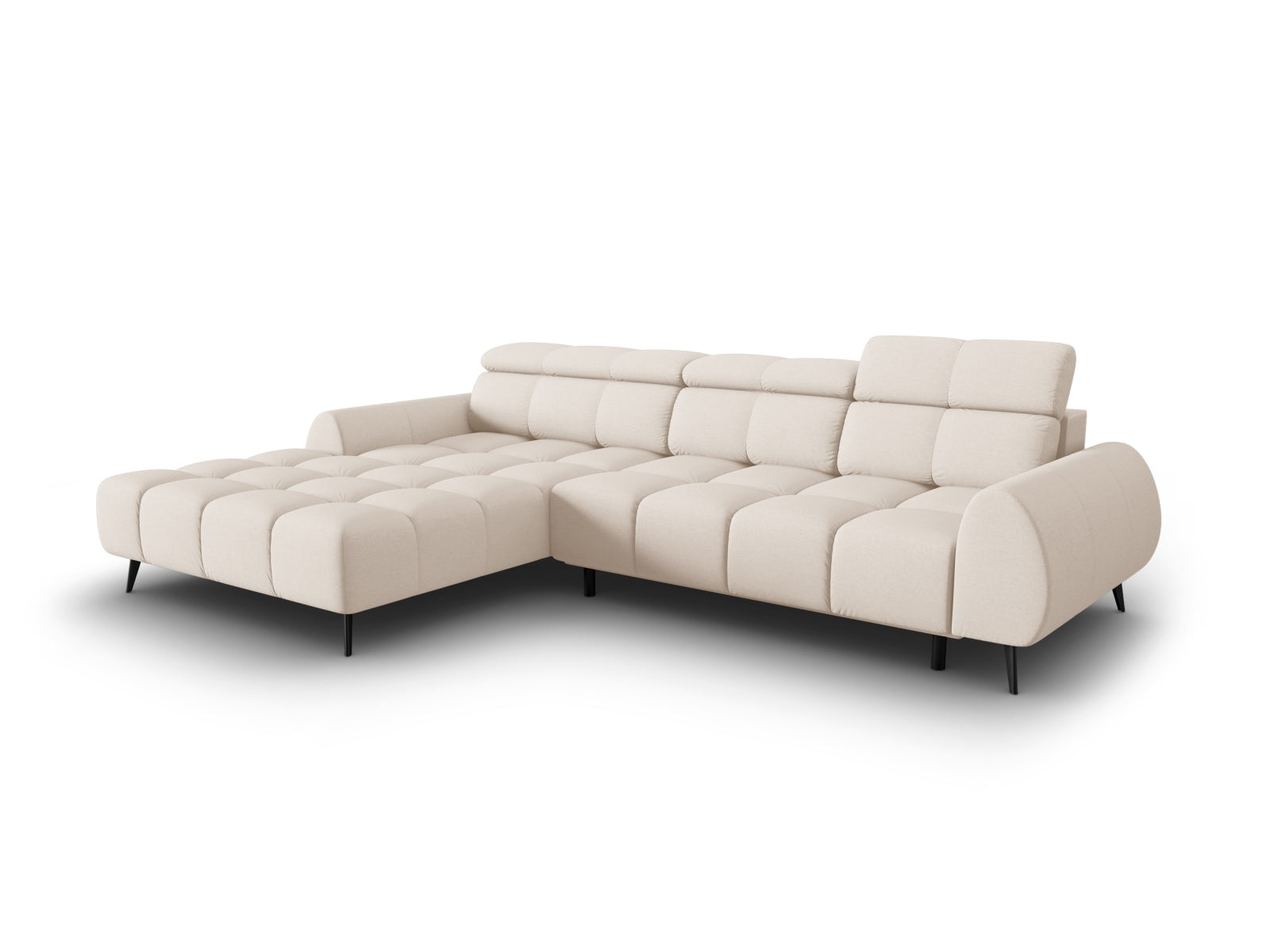 Alyse Electric Corner Sofa, 5 Seats, 295x188 cm — Light Beige / Left