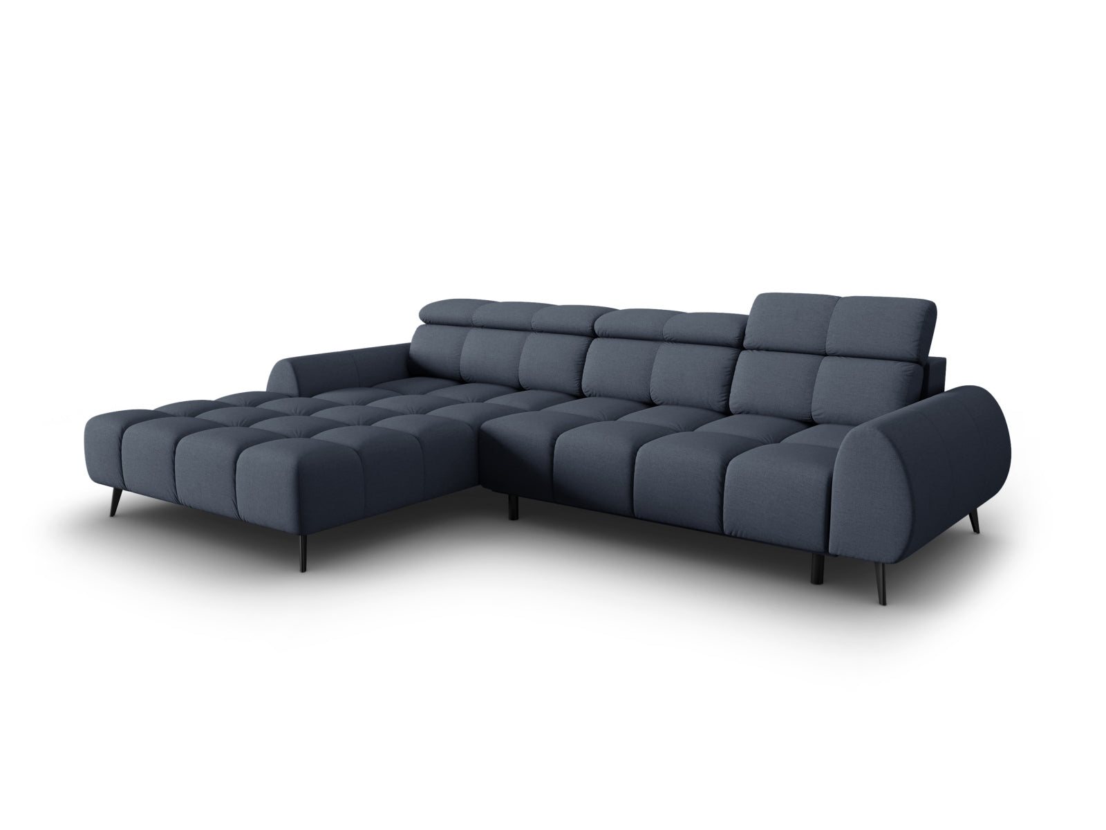 Alyse Electric Corner Sofa, 5 Seats, 295x188 cm — Dark Blue / Left