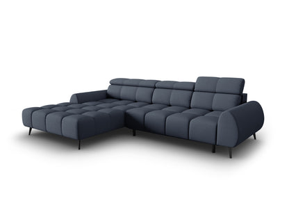 Ecksofa Strukturstoff Schwarz Alyse — Dark Blue