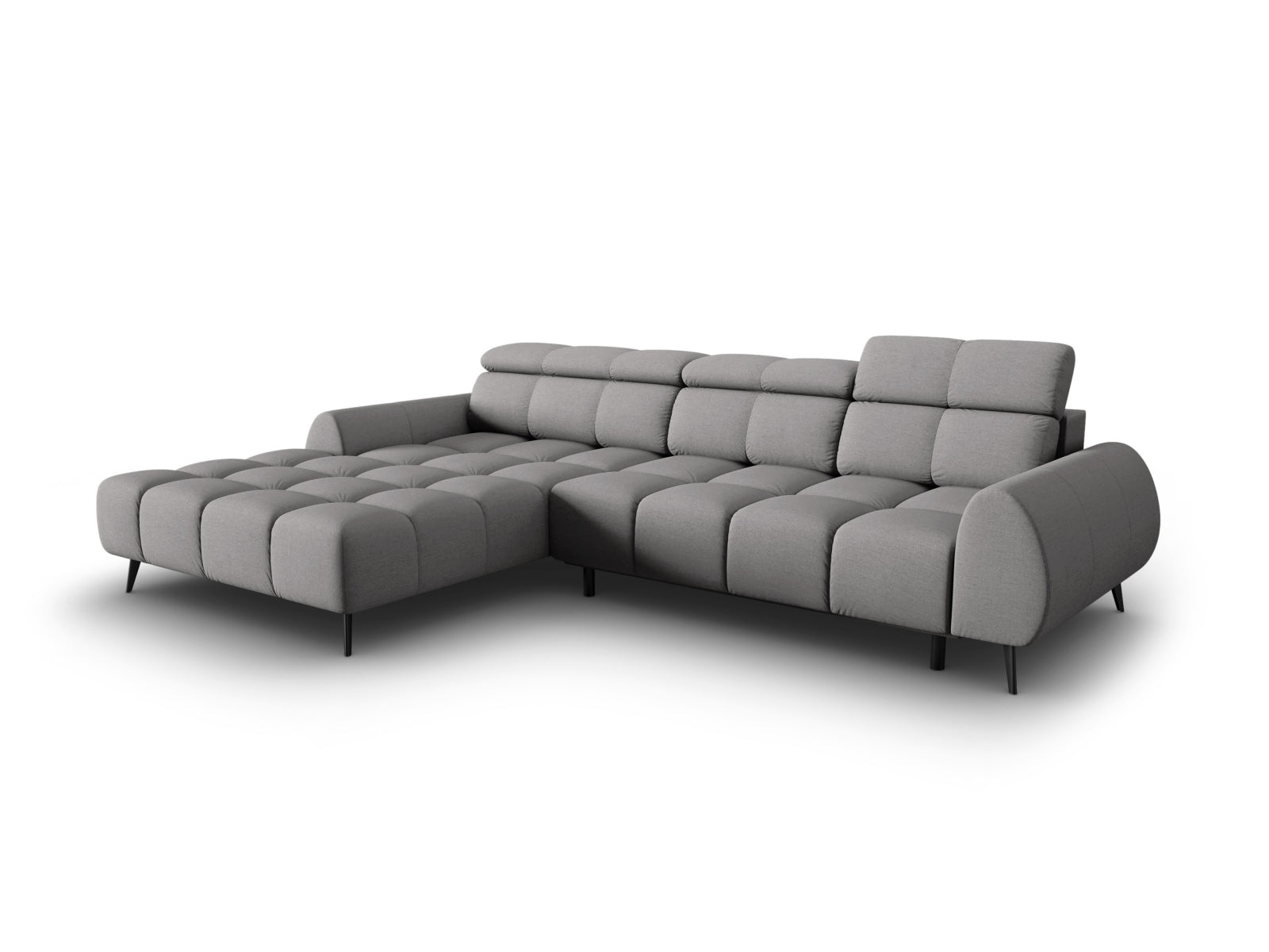 Alyse Electric Corner Sofa, 5 Seats, 295x188 cm — Light Grey / Left