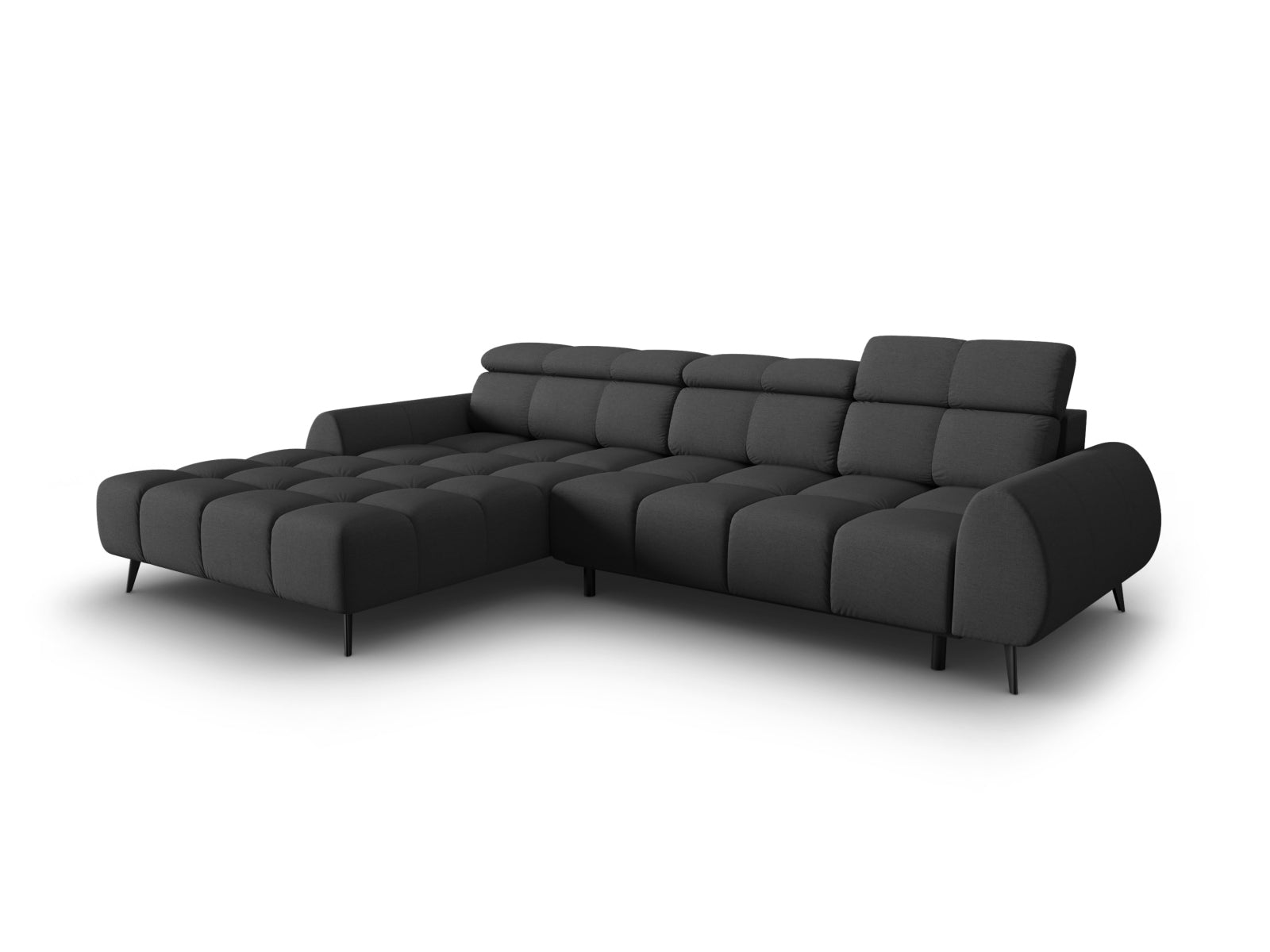 Alyse Electric Corner Sofa, 5 Seats, 295x188 cm — Dark Grey / Left