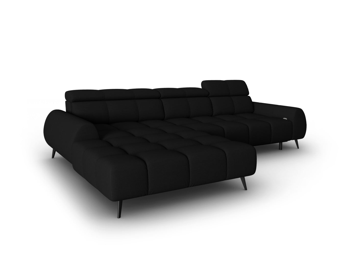 Ecksofa Strukturstoff Schwarz Alyse — Maße und Details