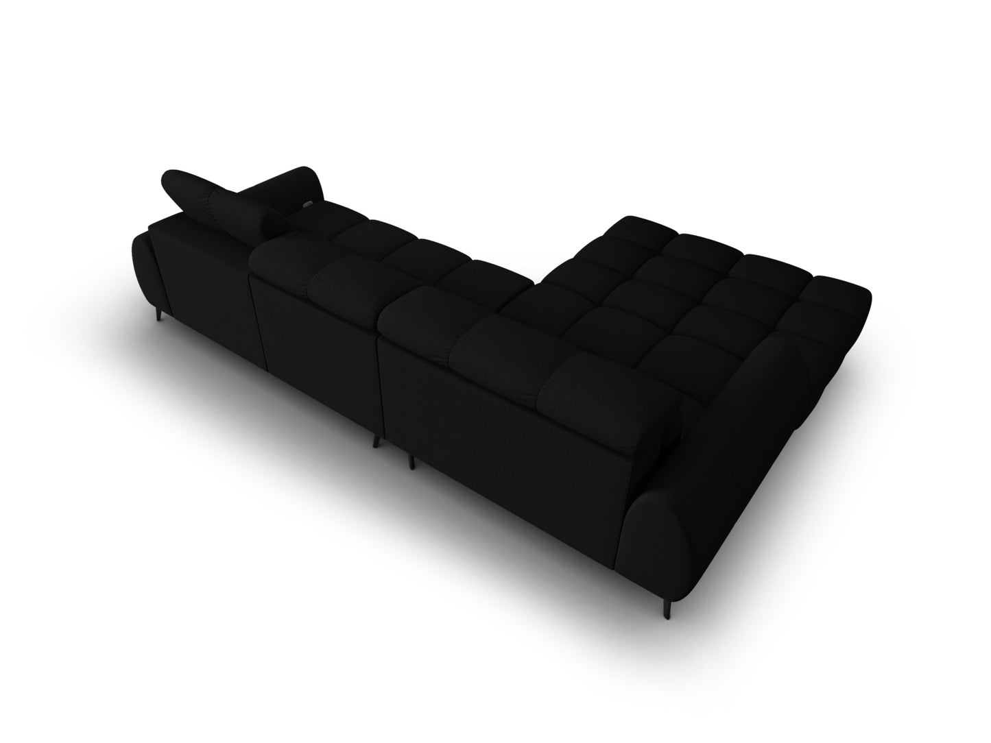 Ecksofa Strukturstoff Schwarz Alyse — Ansicht 6